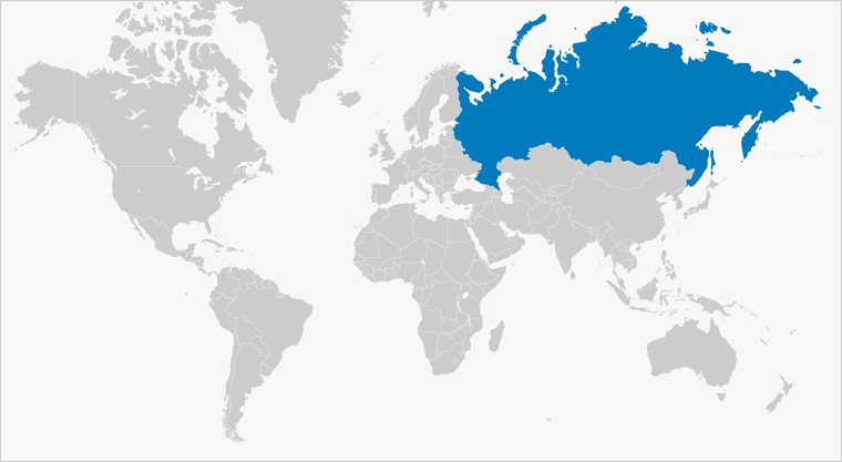 Russia On Globe