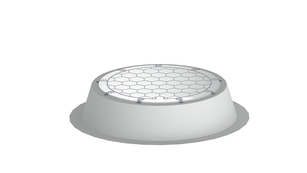 Rooflight F100 Circular Lasered fall-through protection grid  LAMILUX Rooflight F100 Circular Lasered fall-through protection grid