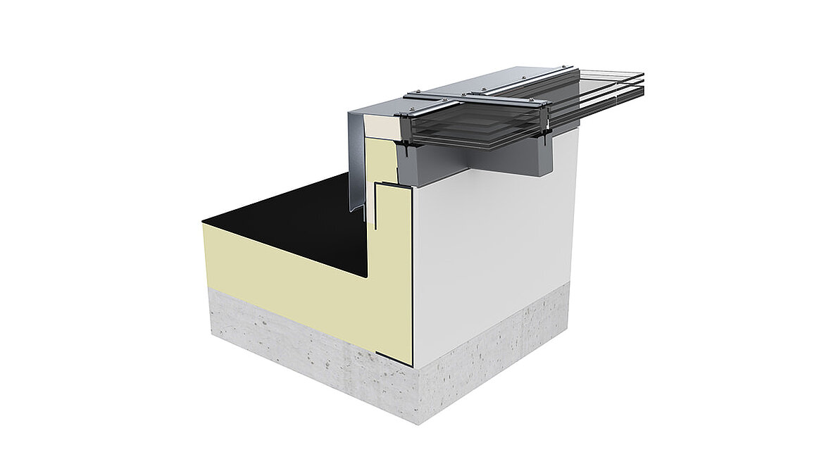 LAMILUX Glass Skylight Fire Resistance - 30 minutes fire resistance LAMILUX Glass Skylight Fire Resistance REI 30 Cross section