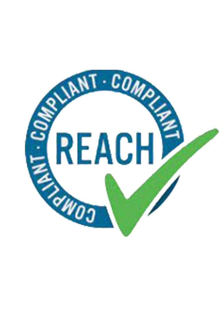 REACH compliance seal with green check mark