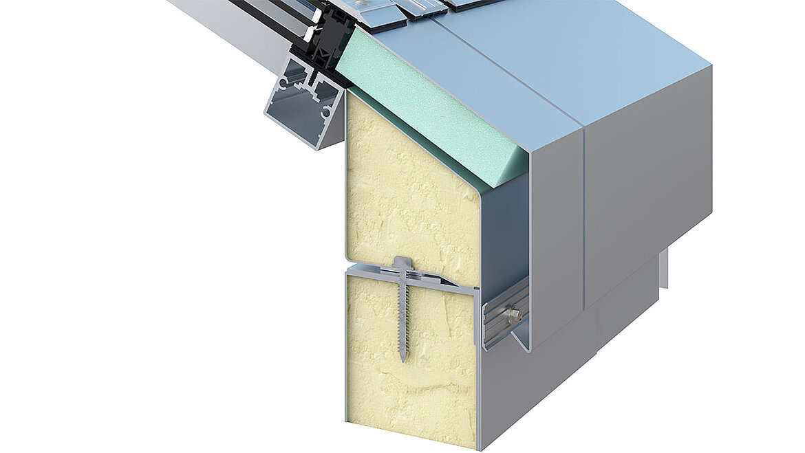 Installation on steel sheet upstand